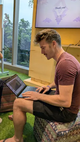 Dan at a conference