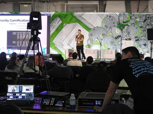 Dan on the ETHDenver stage